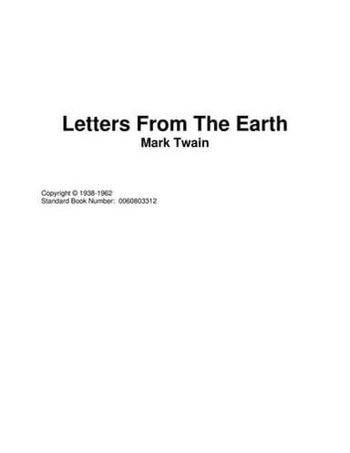Cover of Letters from the Earth