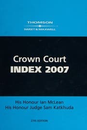Cover of Crown court index
