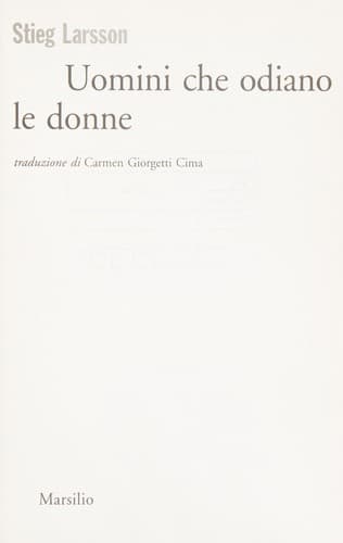 Cover of Uomini Che Odiano le Donne