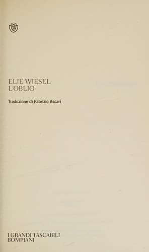 Cover of L'oblio