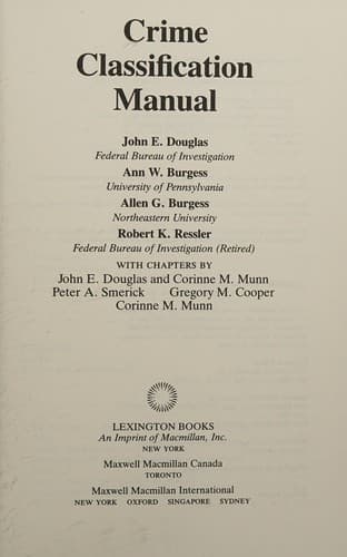 Cover of Crime classification manual