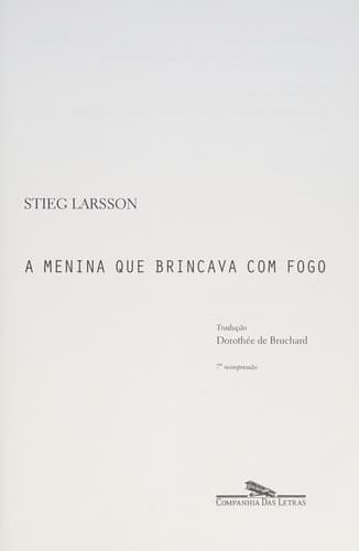 Cover of A Menina Que Brincava Com Fogo