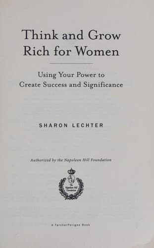 Cover of Think and grow rich for women