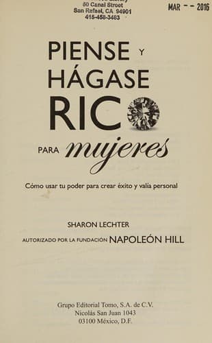 Cover of Piense y hágase rico para mujeres
