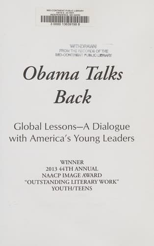 Cover of Obama Talks Back