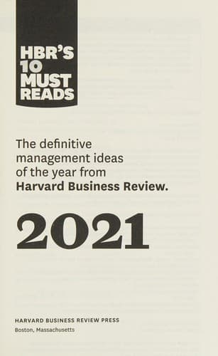 Cover of HBR's 10 Must Reads 2021