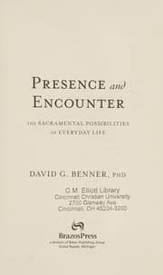 Cover of Presence and encounter