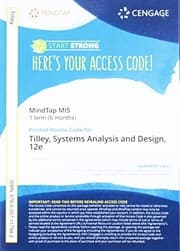 Cover of MindTap for Tilley's Systems Analysis and Design, 1 term Printed Access Card