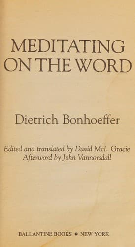 Cover of Meditating on the Word