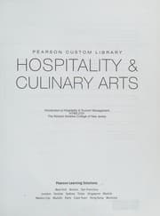 Cover of Pearson Custom Library Hospitality