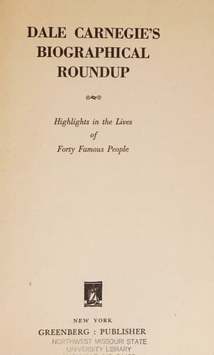 Cover of Dale Carnegies Biographical Roundup Sign