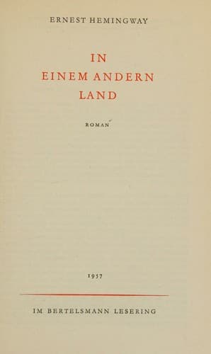 Cover of In Einem Andern Land (Roman)