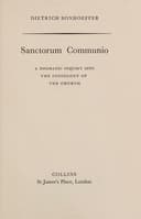 Cover of Sanctorum Communio