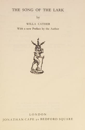 Cover of song of the lark