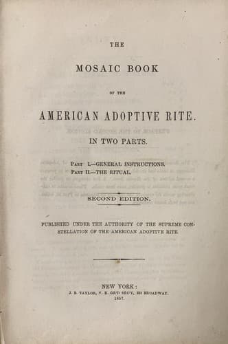 Cover of Mosaic Book of the American Adoptive Rite