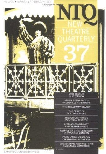 Cover of New Theatre Quarterly 37