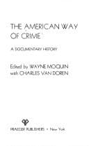 Cover of The American way of crime