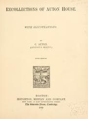 Cover of Recollections of Auton house