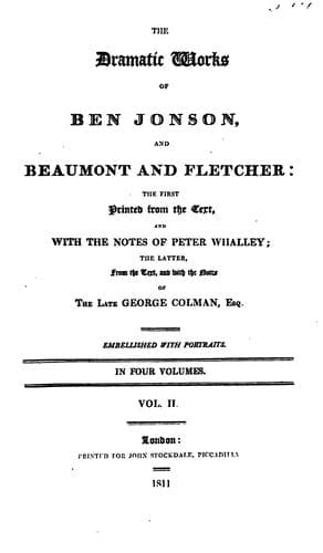 Cover of The dramatic works of Ben Jonson, and Beaumont and Fletcher