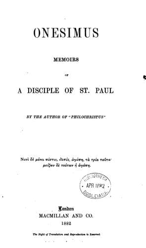 Cover of Onesimus