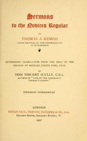 Cover of Sermons to the novices regular