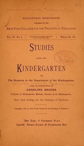 Cover of Studies from the Kindergarten