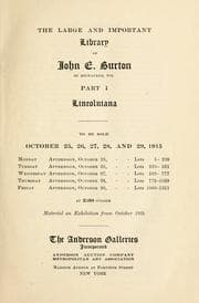 Cover of The large and important library of John E. Burton of Milwaukee, Wis