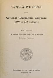Cover of Cumulative index to the National Geographic Magazine, 1899 to 1936 inclusive