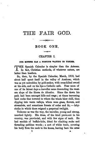 Cover of The Fair God: Or, The Last of the 'Tzins : a Tale of the Conquest of Mexico