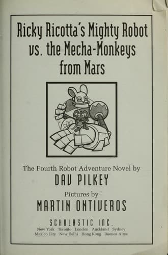 Cover of Ricky Ricotta's Mighty Robot #4 Vs. The Mecha-monkeys From Mars