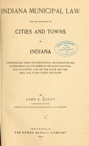 Cover of Indiana municipal law