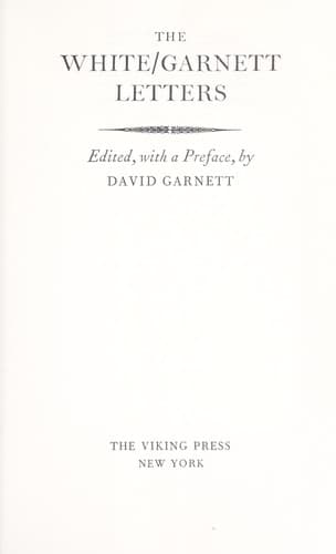 Cover of The White/Garnett Letters.