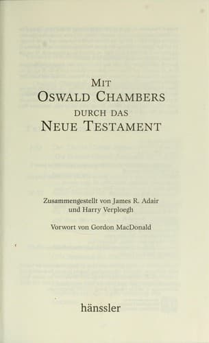 Cover of Mit Oswald Chambers durch das Neue Testament