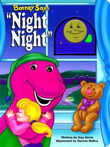 Cover of Barney says "Night night"