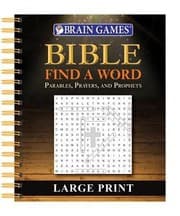 Cover of Brain Games Bible Find A Word Large Print Spiral