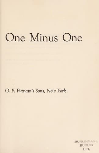 Cover of One Minus One