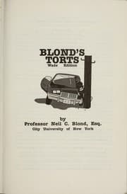 Cover of Blond's torts