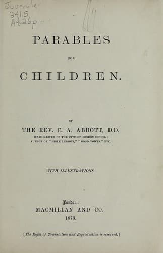 Cover of Parables for Children