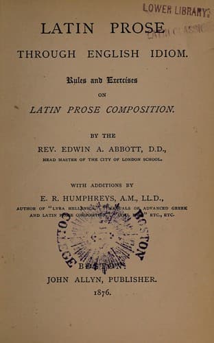 Cover of Latin Prose Through English Idiom