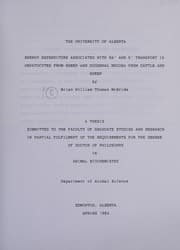 Cover of Energy expenditure associated with NA+ and K+ transport in hepatocytes from sheep and duodenal mucosa from cattle and sheep