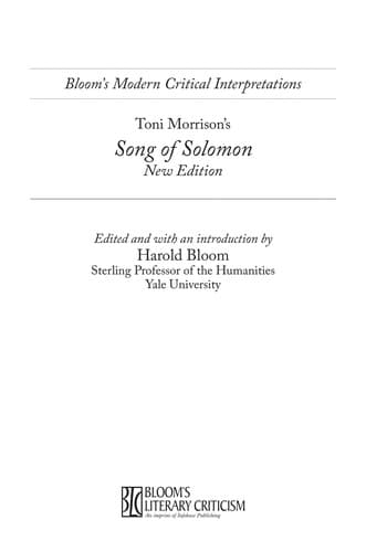 Cover of Toni Morrison's Song of Solomon