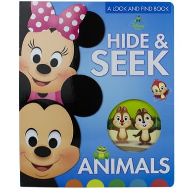 Cover of Disney Baby Mickey, Minnie, Princess and More! - Hide & Seek Animals, A Look and Find Book - PI Kids