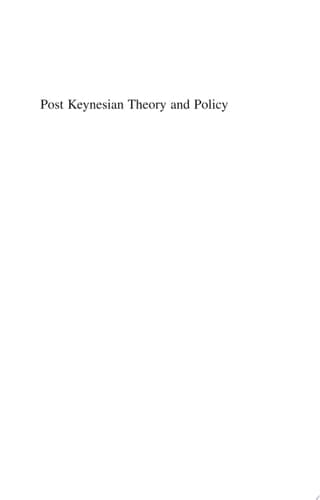 Cover of Post Keynesian Theory and Policy