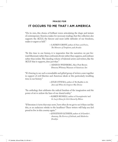 Cover of It Occurs to Me That I Am America