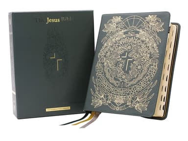 Cover of Jesus Bible Artist Edition, NIV, Genuine Leather, Calfskin, Green, Limited Edition, Thumb Indexed, Comfort Print