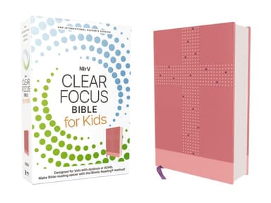 Cover of NIrV, Clear Focus Bible for Kids, Leathersoft, Pink