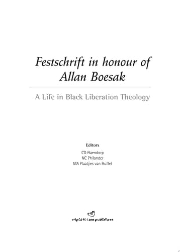 Cover of Festschrift in honour of Allan Boesak