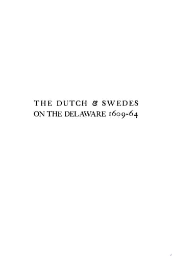 Cover of Dutch and Swedes on the Delaware, 1609-1664