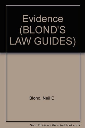 Cover of Blond's Evidence