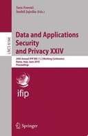 Cover of Data and Applications Security and Privacy XXIV